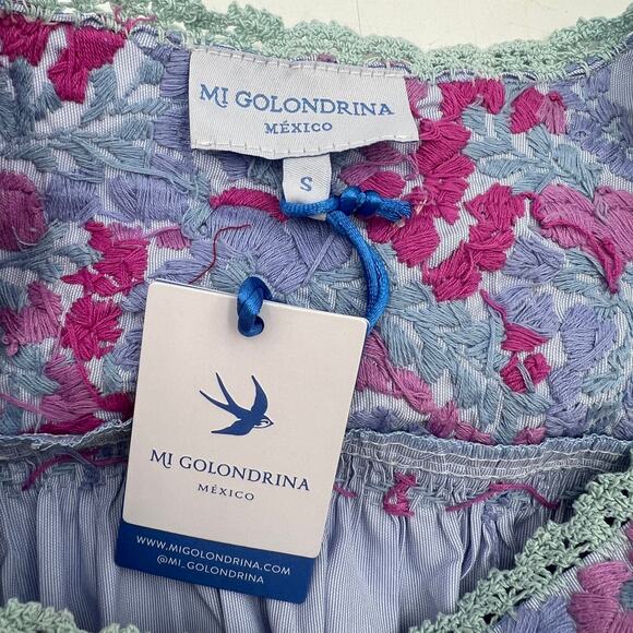 Mi Golondrina Soledad Blouse Blue - Picture 3 of 11